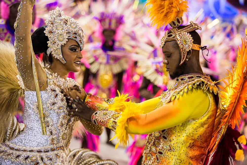 standard-bearer and dancer at the Rio Carnival