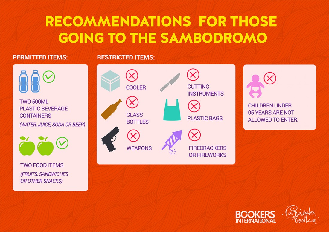 Recommendations for those going to the Sambadrome