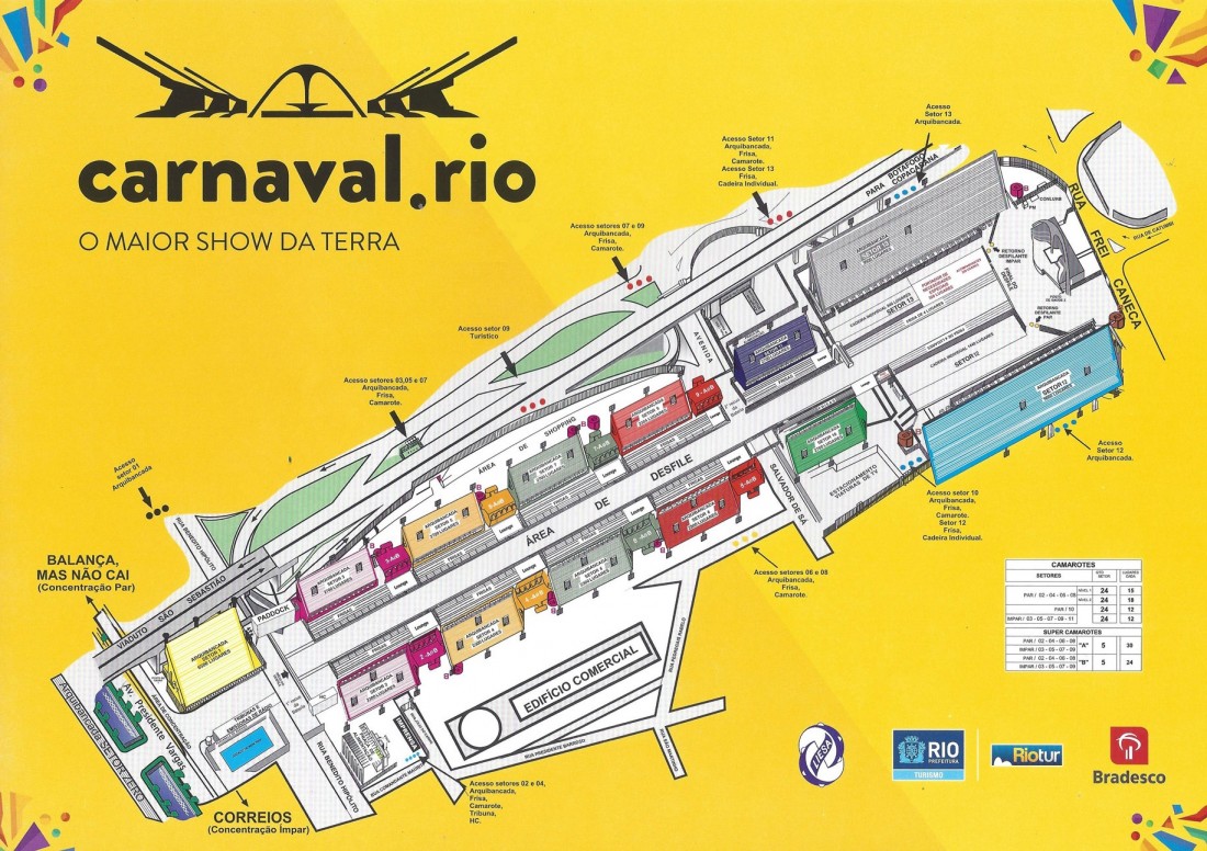 Rio Carnival Sambadrome Map Bookers International