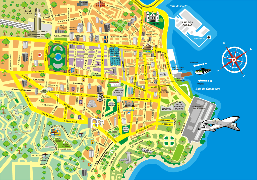 Downtown map - Rio de Janeiro