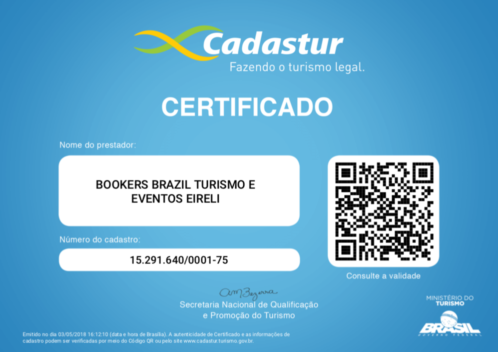 Certificado Cadastur Bookers