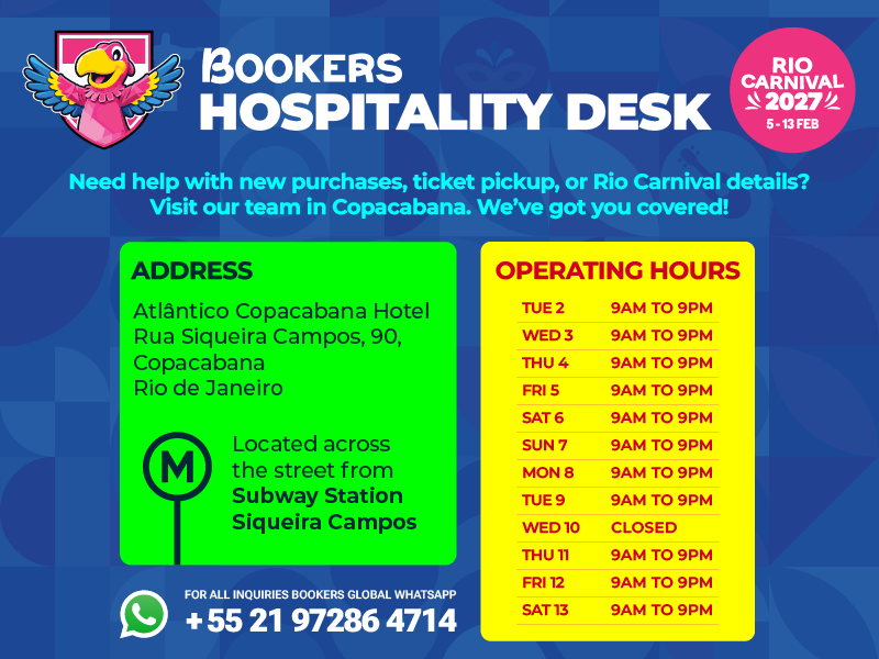 Dates and hours of operation of our Carnival Hospitality Desk