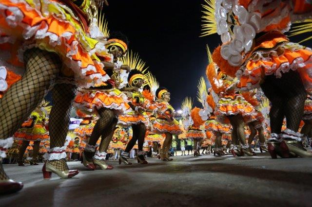 Sao Clemente samba school during the parade Sao Clemente samba school during the parade