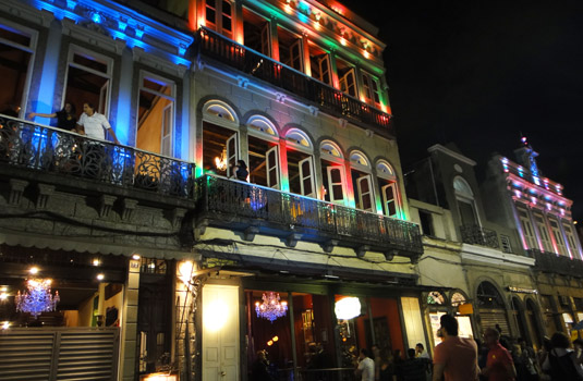 Lapa Clubs and restaurants at night