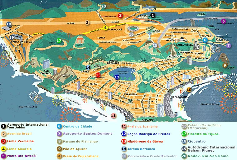 Rio De Janeiro City Map Rio De Janeiro Map