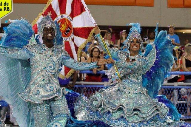 The Flag Bearer and her Escort - Rio carnival The Flag Bearer and her Escort - Rio carnival