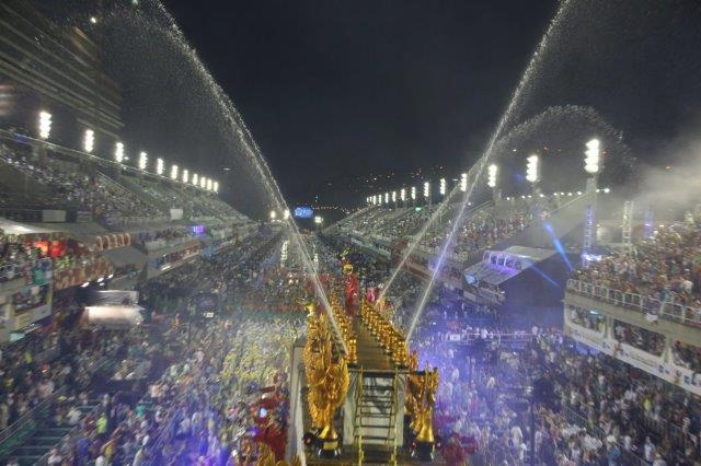 Floats and dancers during the Rio Carnival parade