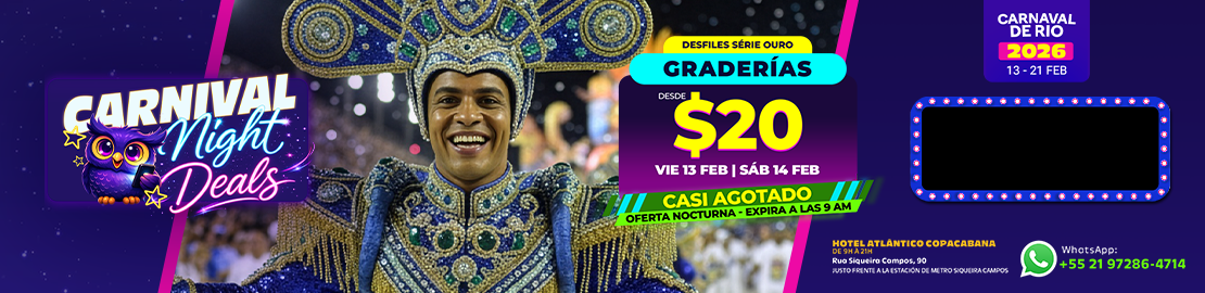 Paquete de Entradas para el Carnaval de Rio 2026