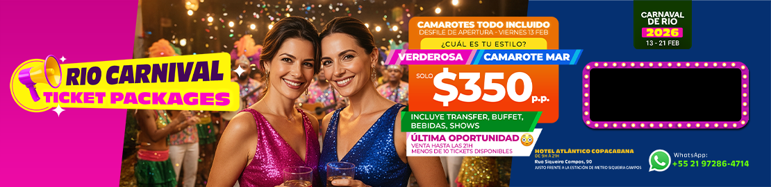 Paquete de Entradas para el Carnaval de Rio 2026