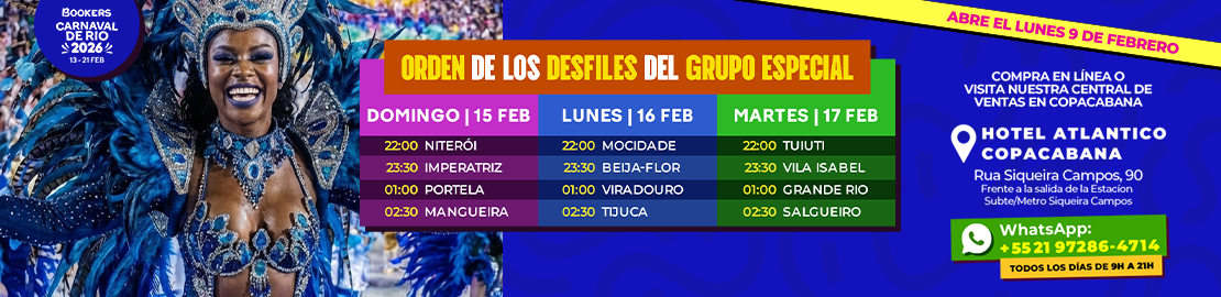 Paquete de Entradas para el Carnaval de Rio 2026